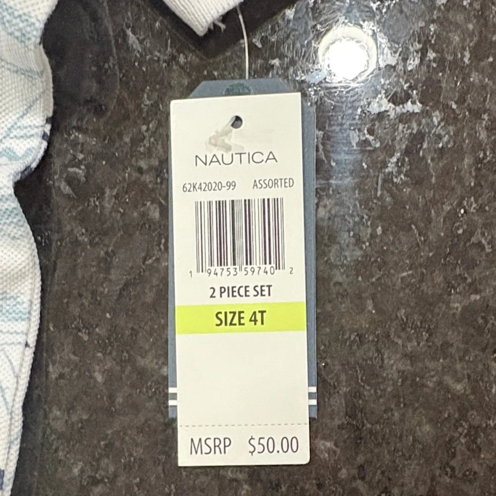 Nautica Kids' Navy and White Patterned Polo Shirt